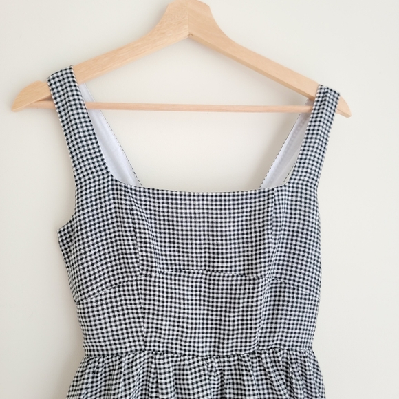 NWT Quince 100% European Linen Fit & Flare Midi Dress, Classic Mini Ginhgham, XS - Picture 2 of 12